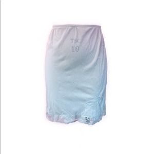 Vintage Pale Blue Half Slip Floral Detail and Lace